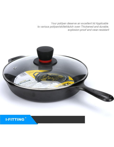 Tapa de sartén de vidrio 30.48 cm IFITTING con ventilación