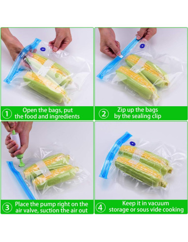 Bolsas Sous Vide Reutilizables AYAGER 30 Piezas 3 Tamaños