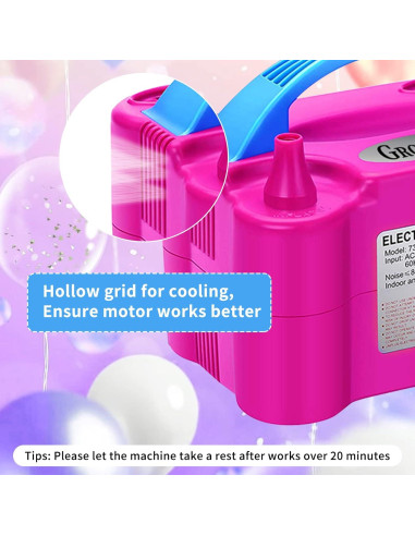 Bomba de Globo Eléctrica Growsun 600W Automática Portátil