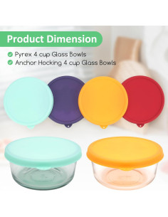 Tapa de Silicona Redonda Kiicii para Tazones de 4 Tazas 2
