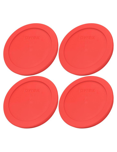 Tapas de Reemplazo Pyrex 7200-PC 2 Tazas Rojas - Paquete de 4