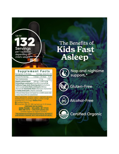 Apoyo Herbal para Dormir Niños Herb Pharm 30 ml Vegano Apoyo Herbal para Dormir Niños Herb Pharm 30 ml Vegano