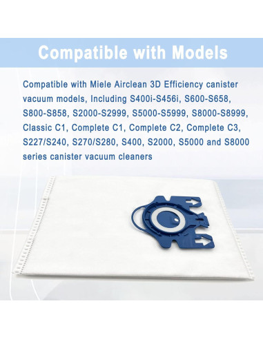 Paquete de 16 bolsas de aspiradora Miele AirClean 3D GN