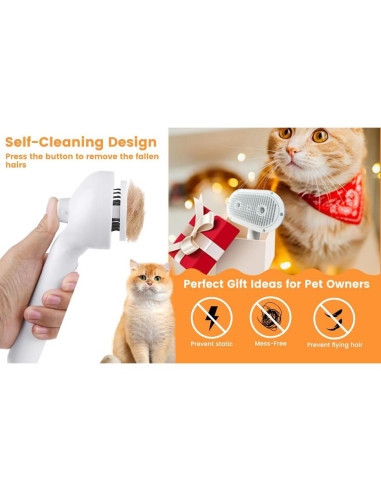 Cepillo de Vapor PawBliss para Gatos y Perros - Blanco