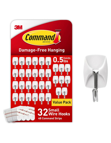 Ganchos de Palanca Command 32 Unidades Adhesivos Blancos