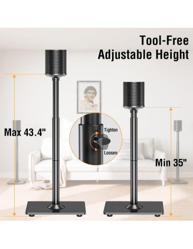Soportes de Altavoces ELIVED para Sonos Era 100 y One, Ajustables 88.9-110.5 cm