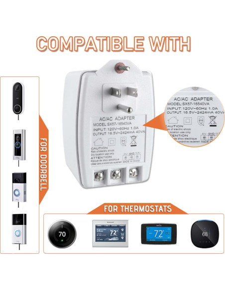 Transformador Enchufable 16.5V 40VA JAMHER para Timbres y Termostatos Transformador Enchufable 16.5V 40VA JAMHER para Timbres y Termostatos
