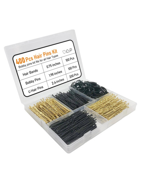 Kit de 400 Horquillas para Cabello WOW DING - Incluye Bandas Kit de 400 Horquillas para Cabello WOW DING - Incluye Bandas
