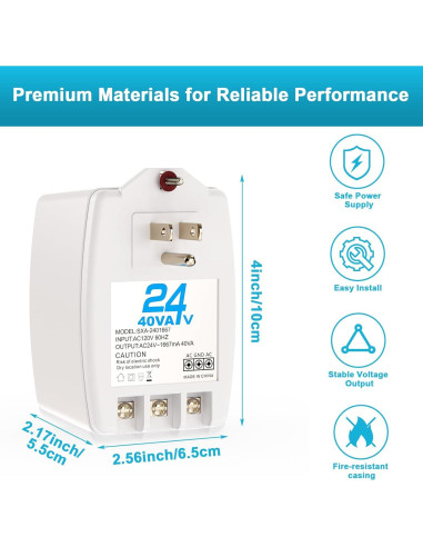 Transformador de Timbre 24V 40VA Cwowhihui Compatible con Nest