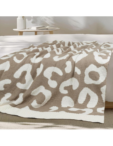 Manta de Tiro MACEVIA Leopardo Marrón 127x152 cm Suave