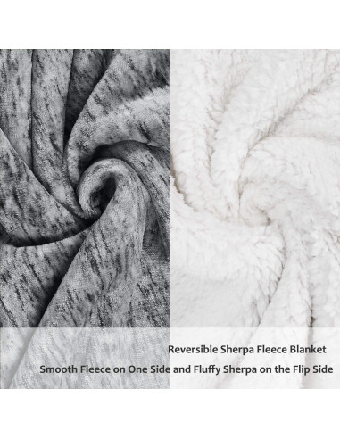 Manta Sherpa Catalonia Melange Gris 127x152cm Ultra Suave