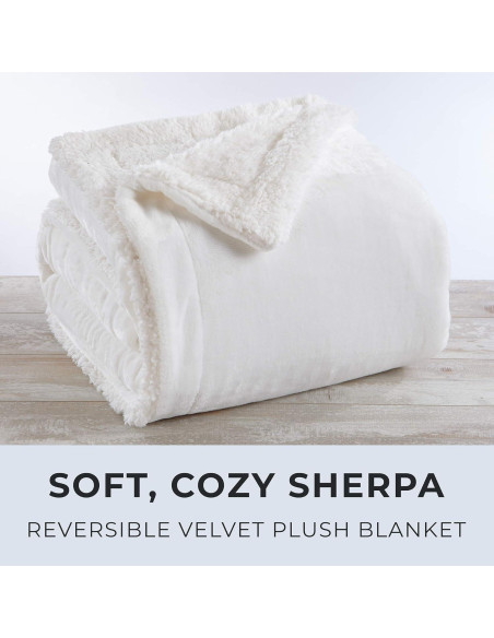 Manta de Forro Polar Gran Bay Home Plush Sherpa 127x152 cm Blanca Manta de Forro Polar Gran Bay Home Plush Sherpa 127x152 cm Blanca