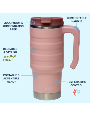 Taza de Viaje Aislada MIRA 24 oz Acero Inoxidable Punch