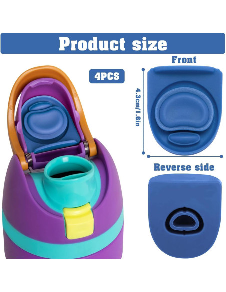 4 Tapones de Silicona TIMEDIARY para Botellas Owala FreeSip 4 Tapones de Silicona TIMEDIARY para Botellas Owala FreeSip