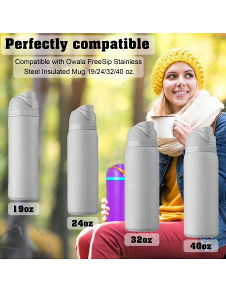 4 Tapones de Silicona TIMEDIARY para Botellas Owala FreeSip 4 Tapones de Silicona TIMEDIARY para Botellas Owala FreeSip