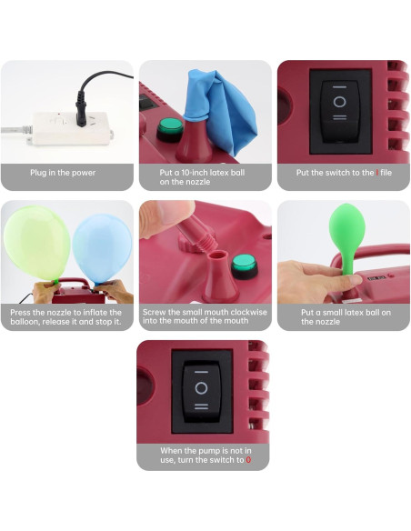 Bomba de Aire Eléctrica OriGlam para Globos 800W Doble Boquilla Bomba de Aire Eléctrica OriGlam para Globos 800W Doble Boquilla