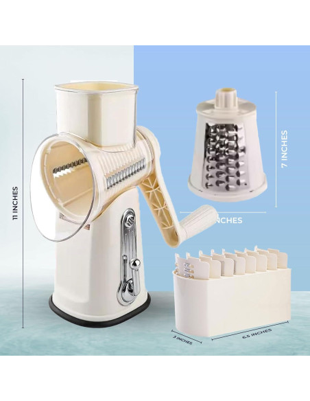 Rallador de Queso 5 en 1 Chef Power Acero Inoxidable Beige Rallador de Queso 5 en 1 Chef Power Acero Inoxidable Beige