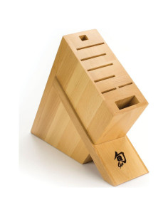 Bloque de cuchillos Shun Kickstand de madera para 8 cuchillos