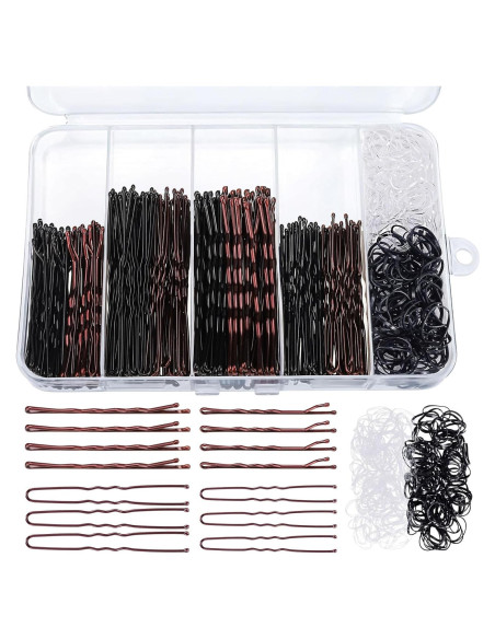 Kit de Horquillas y Gomas para el Cabello Obeoby 460 Pcs Kit de Horquillas y Gomas para el Cabello Obeoby 460 Pcs