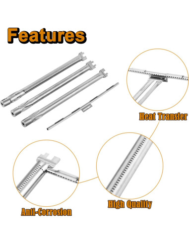 Piezas de Repuesto Weber Spirit 300 - 5 Barras Flavorizer y 4 Tubos