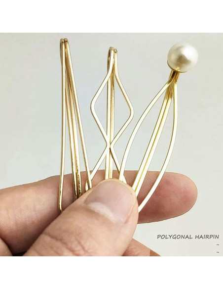 16 Pinzas de Pelo Geométricas Doradas SUMAJU - Clips Elegantes 16 Pinzas de Pelo Geométricas Doradas SUMAJU - Clips Elegantes