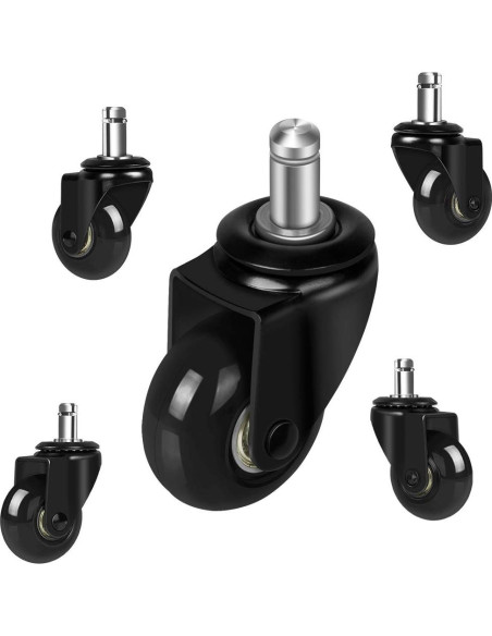 Ruedas de Caster para Sillas de Oficina MALLLALA 5.08 cm Negras Ruedas de Caster para Sillas de Oficina MALLLALA 5.08 cm Negras