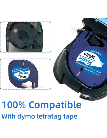 10 Recargas Cinta Etiquetadora Dymo LetraTag 12mm x 4m 10 Recargas Cinta Etiquetadora Dymo LetraTag 12mm x 4m