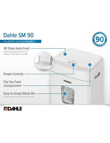 Dahle SM 90 Trituradora de Papel Automática 90 Hojas P-4