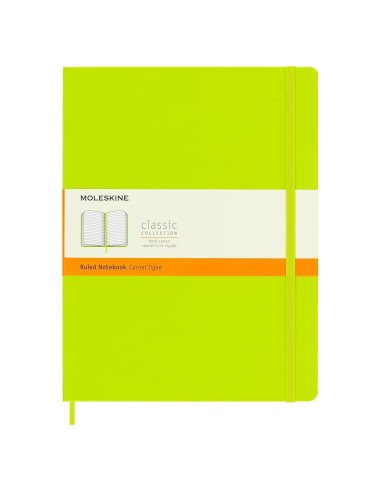 Cuaderno Moleskine Clásico XL Rayado Verde Limón 19x25cm