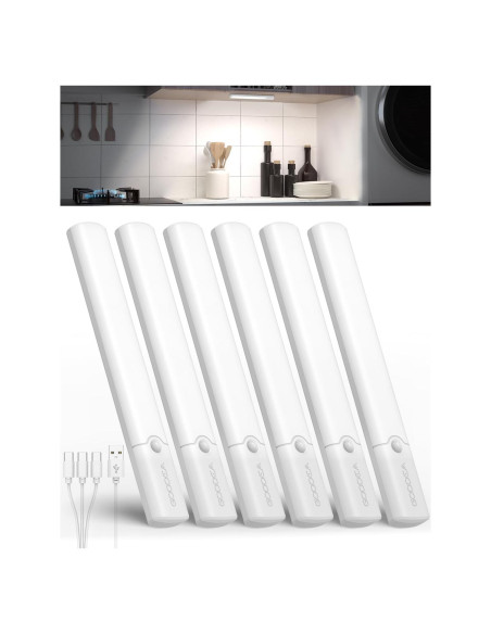Sensor de Movimiento Luz Interior Goodea 6 Pzas Batería Recargable Sensor de Movimiento Luz Interior Goodea 6 Pzas Batería Recargable