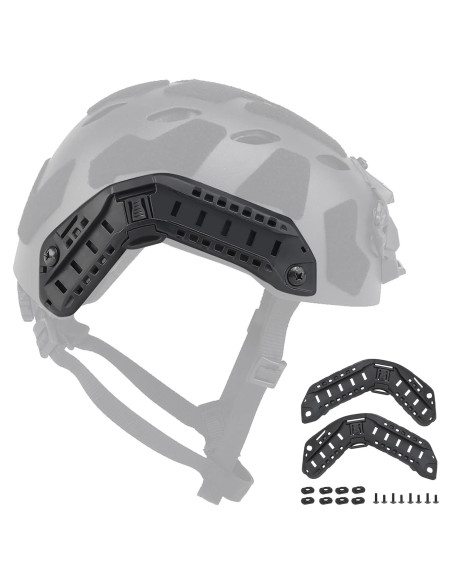 Kit de Rieles Laterales Qavctw para Casco Táctico FAST Negro Kit de Rieles Laterales Qavctw para Casco Táctico FAST Negro