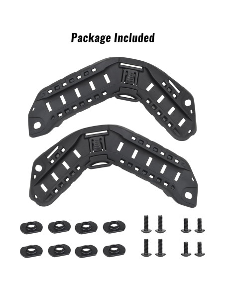 Kit de Rieles Laterales Qavctw para Casco Táctico FAST Negro Kit de Rieles Laterales Qavctw para Casco Táctico FAST Negro