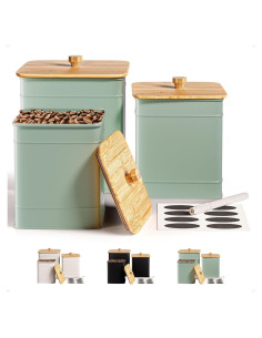 Juego de 3 Tarros de Cocina Herméticos HB Design Co. Verde Salvia