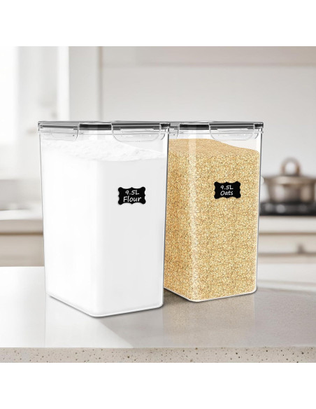 Contenedores de Almacenamiento FOOYOO 9.5L 2 Piezas BPA Free Contenedores de Almacenamiento FOOYOO 9.5L 2 Piezas BPA Free