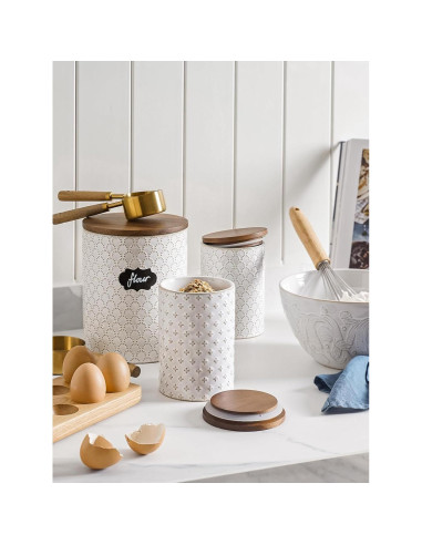 LE TAUCI Juego de 2 Jarras de Cerámica Herméticas 2.64 kg