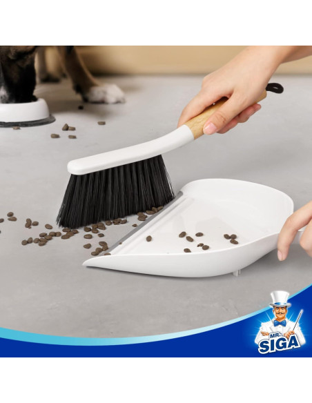 Conjunto de Recogedor y Cepillo MR.SIGA con Mango de Bambú Conjunto de Recogedor y Cepillo MR.SIGA con Mango de Bambú