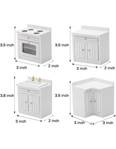 Juego de Muebles de Cocina Miniatura Hiawbon 15 Piezas