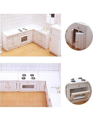 Juego de Muebles de Cocina Miniatura Hiawbon 15 Piezas