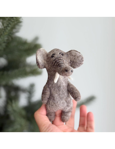 Títere de dedo elefante de fieltro Ganapati Crafts 10 cm Títere de dedo elefante de fieltro Ganapati Crafts 10 cm