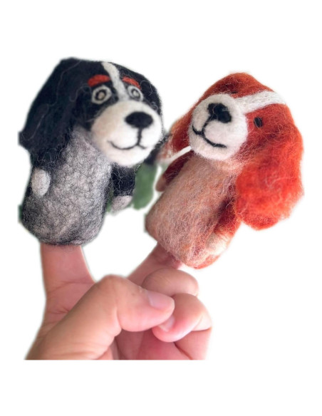 Títeres de dedo de fieltro Cavalier King Charles Spaniel Títeres de dedo de fieltro Cavalier King Charles Spaniel