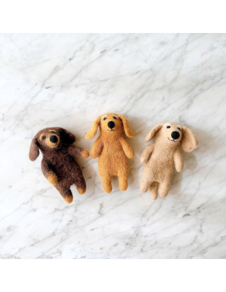 Títere de dedo Dachshund hecho a mano - Juguete educativo Títere de dedo Dachshund hecho a mano - Juguete educativo