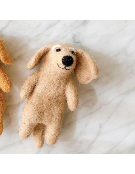 Títere de dedo Dachshund hecho a mano - Juguete educativo Títere de dedo Dachshund hecho a mano - Juguete educativo