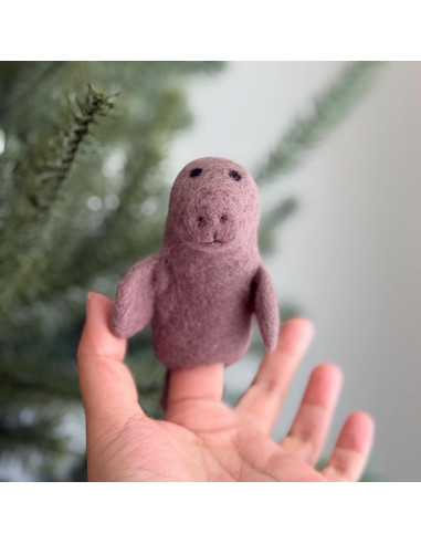 Títere de dedo de manatí Ganapati Crafts 10 cm ecológico