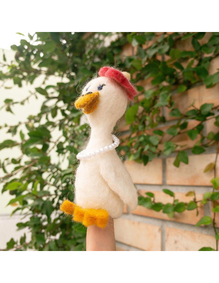 Títeres de dedo de fieltro Ganapati Crafts - Pareja de patos Títeres de dedo de fieltro Ganapati Crafts - Pareja de patos