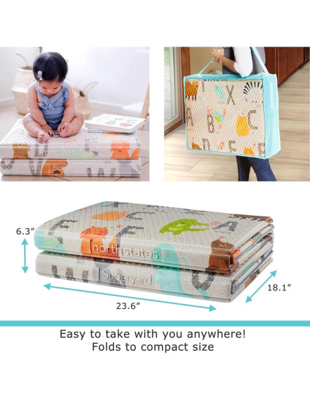 Alfombra de Juego Plegable Toddleroo ABC 180x180 cm - Segura y Resistente al Agua Alfombra de Juego Plegable Toddleroo ABC 180x180 cm - Segura y Resistente al Agua