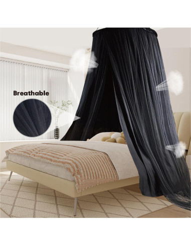 Dosel de Cama Redondo ZXPLO 101.6 cm Negro Doble Capa