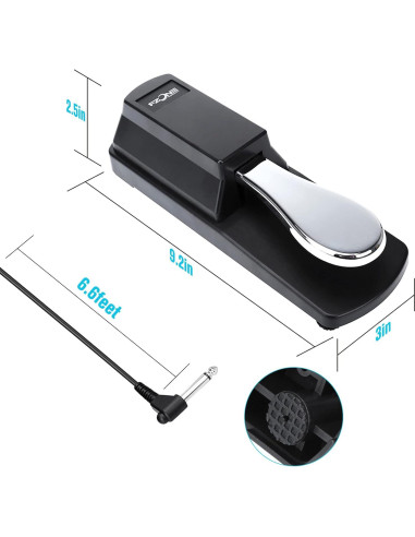 Pedal de Sostenido FZONE SP-1 para Teclados MIDI Universal