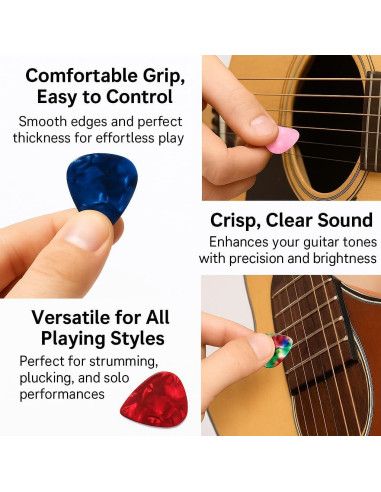 Puas de Guitarra I-MART Celuloide 0.46mm Multicolor Paquete 12