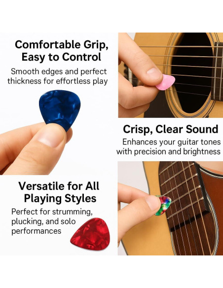 Puas de Guitarra I-MART Celuloide 0.46mm Multicolor Paquete 12 Puas de Guitarra I-MART Celuloide 0.46mm Multicolor Paquete 12