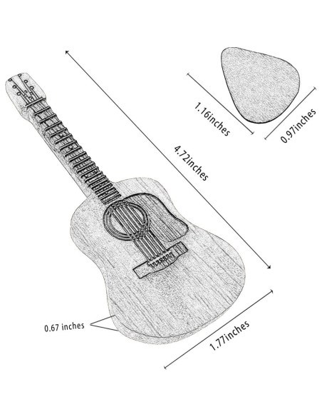 Caja de Pua de Guitarra de Madera GOKTRO - 3 Piezas Caja de Pua de Guitarra de Madera GOKTRO - 3 Piezas